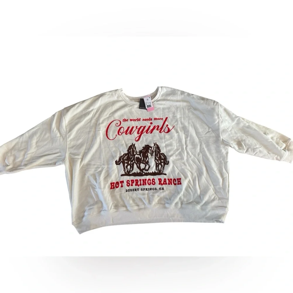 Grayson Threads Cozy Western Cowgirl Graphic Boxy Retro Sweatshirt Size 3X NWT - Picture 3 of 5